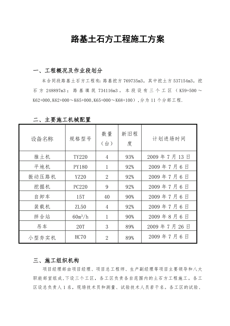 高速路基土石方工程工程施工方案_第1页