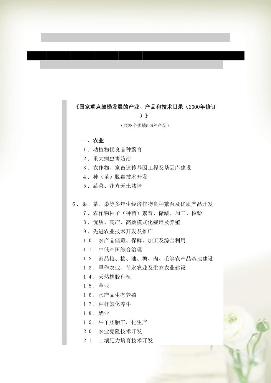 国家重点鼓励发展的产业、产品和技术目录(共21页DOC)_第1页