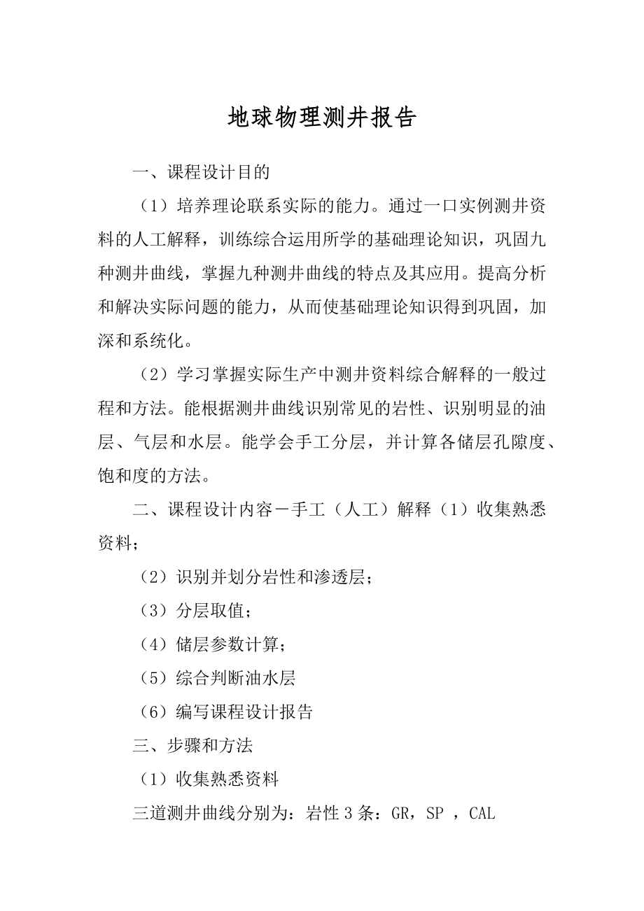 地球物理测井报告精品_第1页