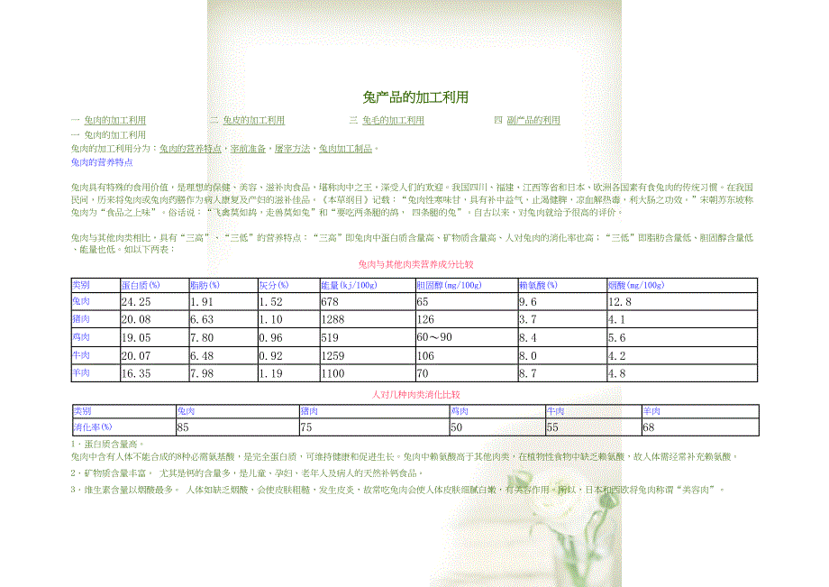 兔产品的加工利用(共25页DOC)_第1页