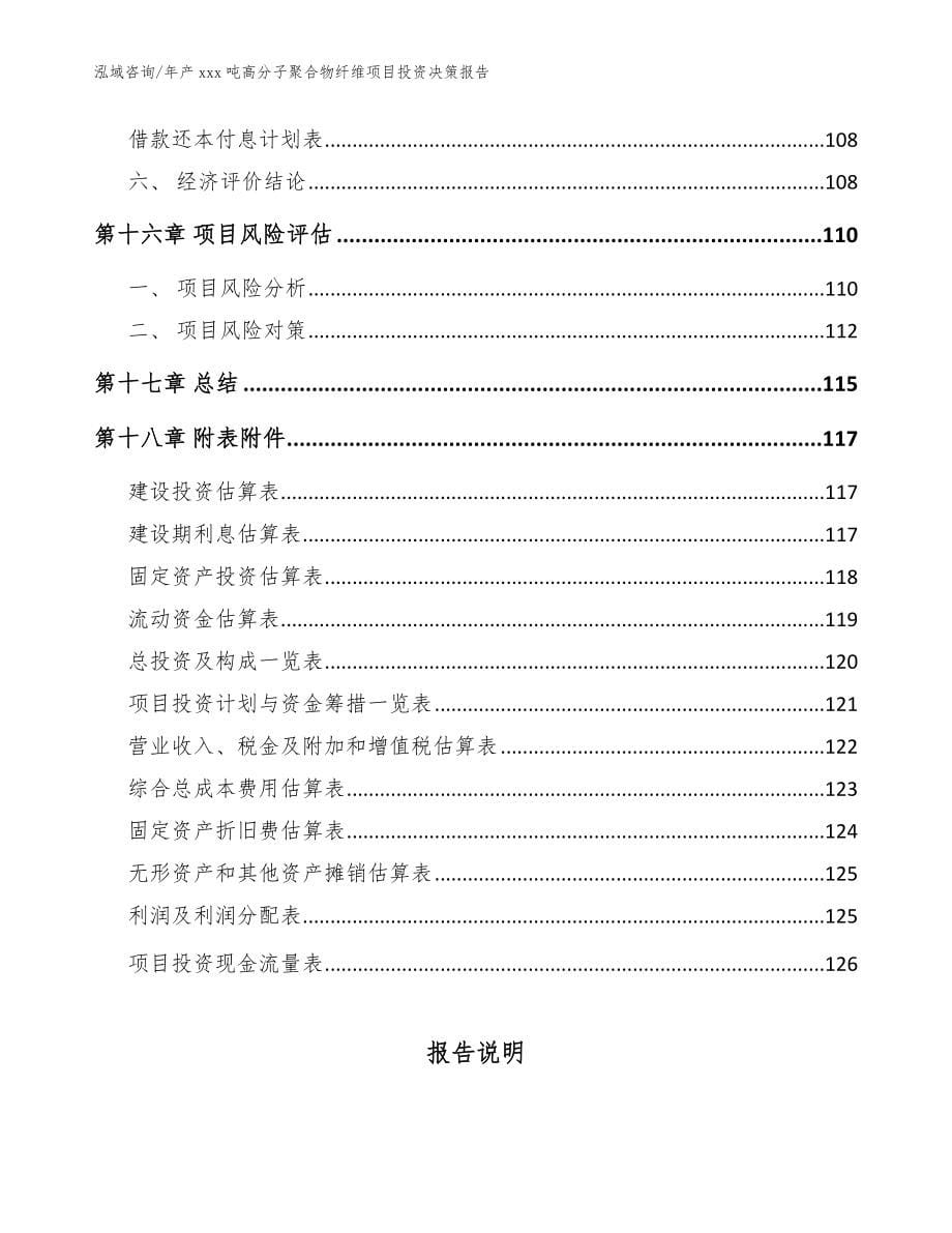 年产xxx吨高分子聚合物纤维项目投资决策报告_第5页