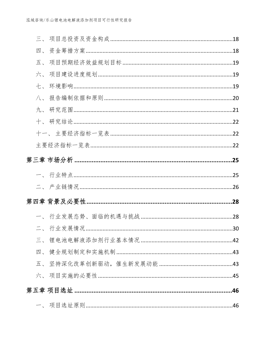 乐山锂电池电解液添加剂项目可行性研究报告_第3页