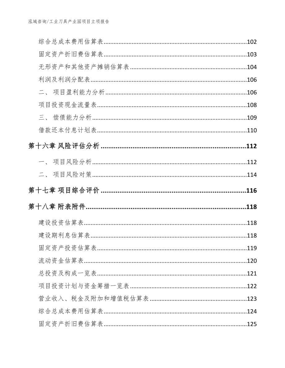 工业刀具产业园项目立项报告【范文参考】_第5页