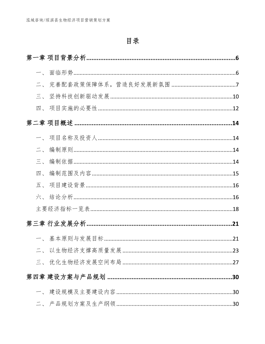 绥滨县生物经济项目营销策划模板范文_第1页