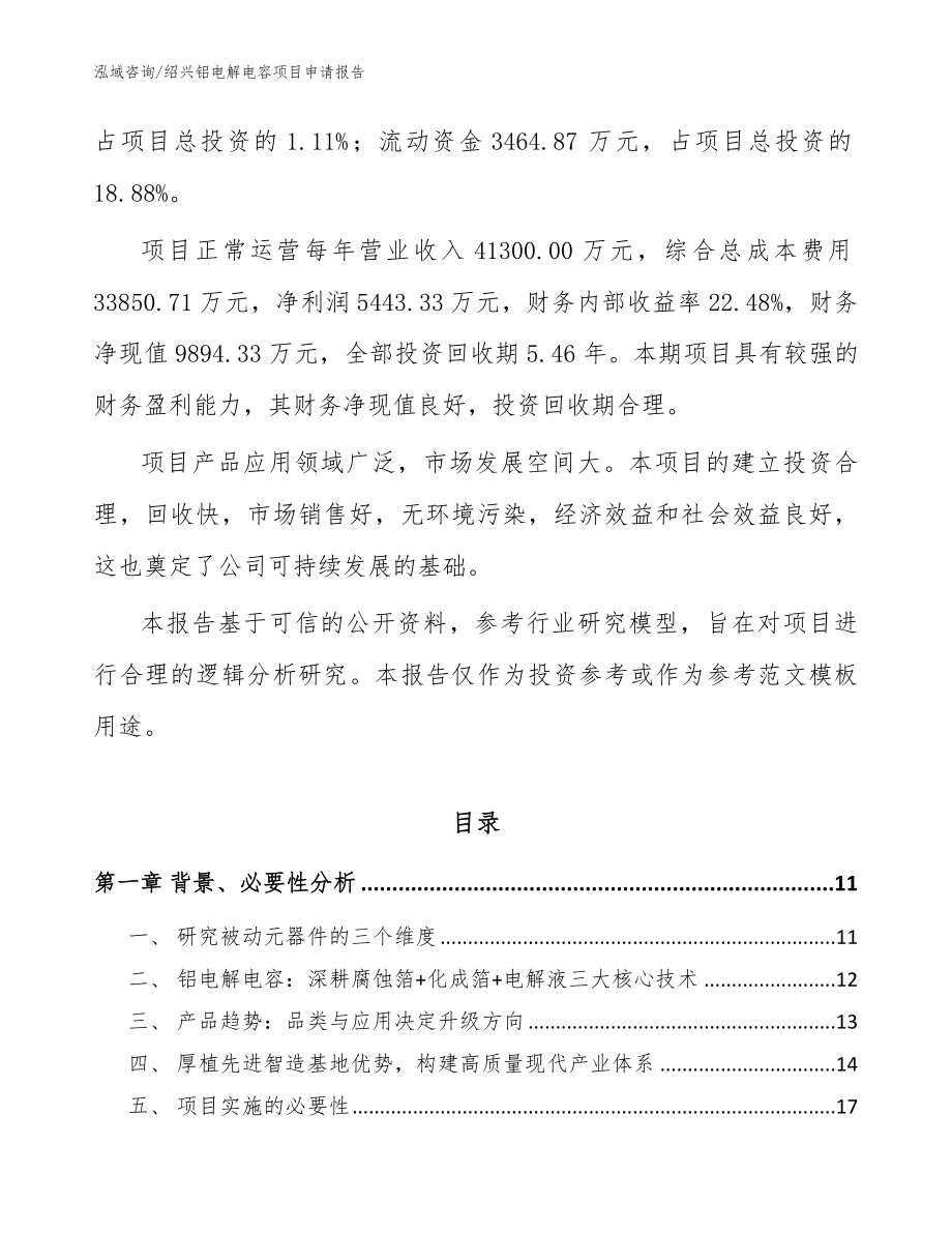 绍兴铝电解电容项目申请报告模板范文_第3页
