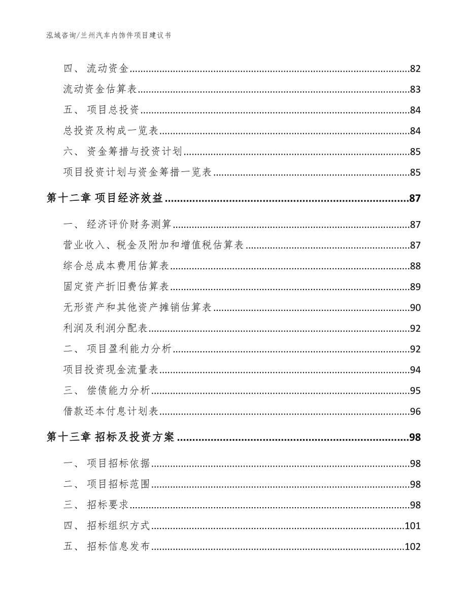 兰州汽车内饰件项目建议书_第5页