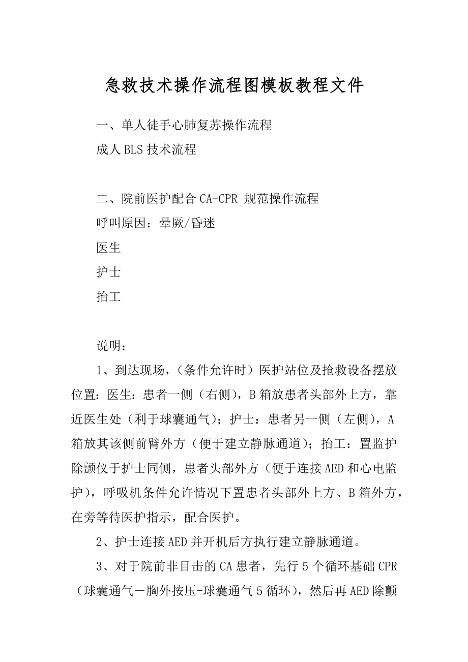 急救技术操作流程图模板教程文件精品_第1页
