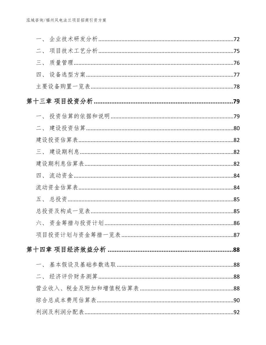 福州风电法兰项目招商引资方案（范文参考）_第5页