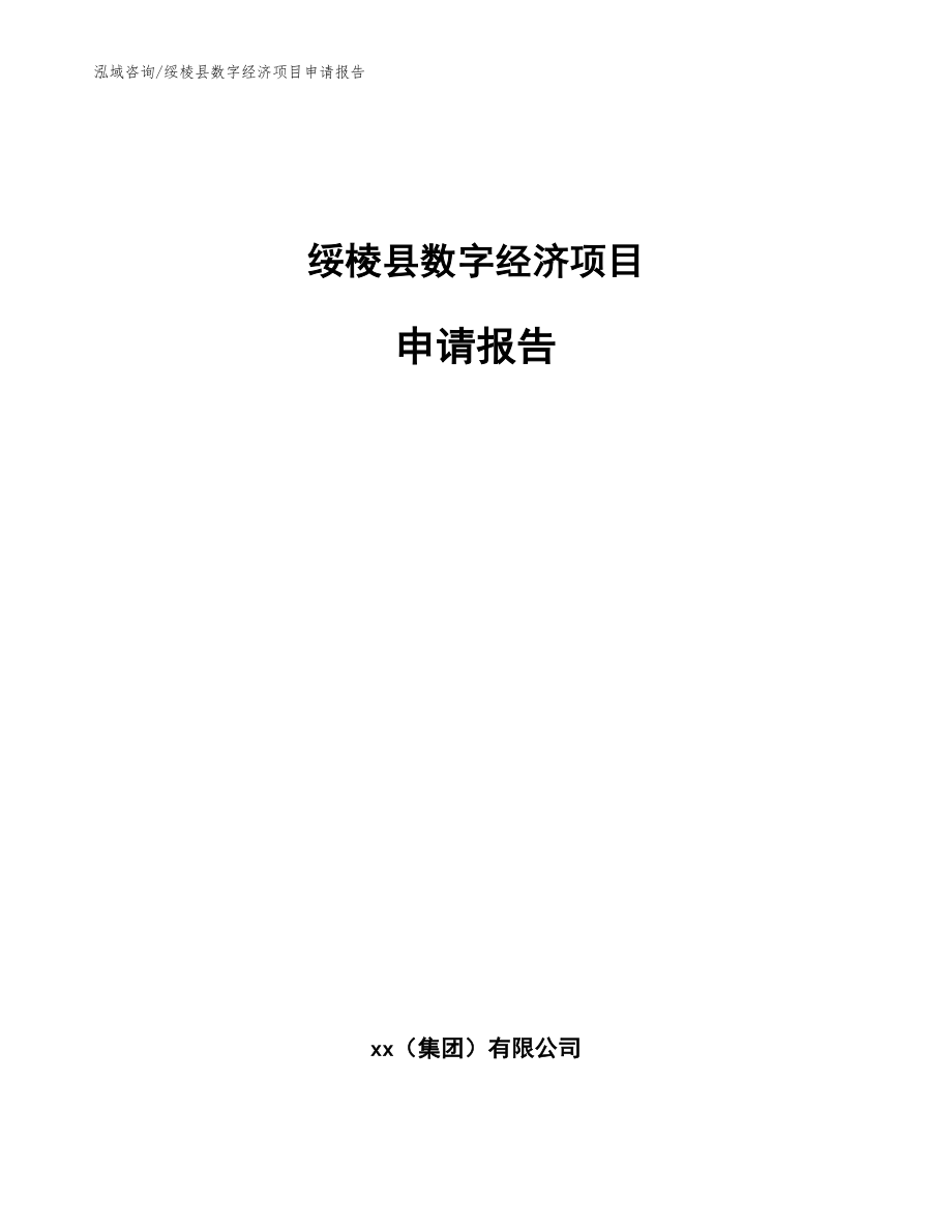 绥棱县数字经济项目申请报告（模板）_第1页