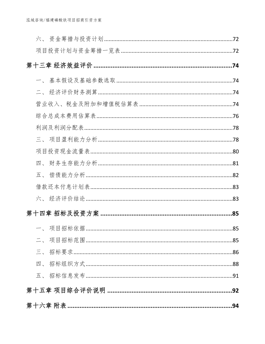 福建磷酸铁项目招商引资方案模板_第4页