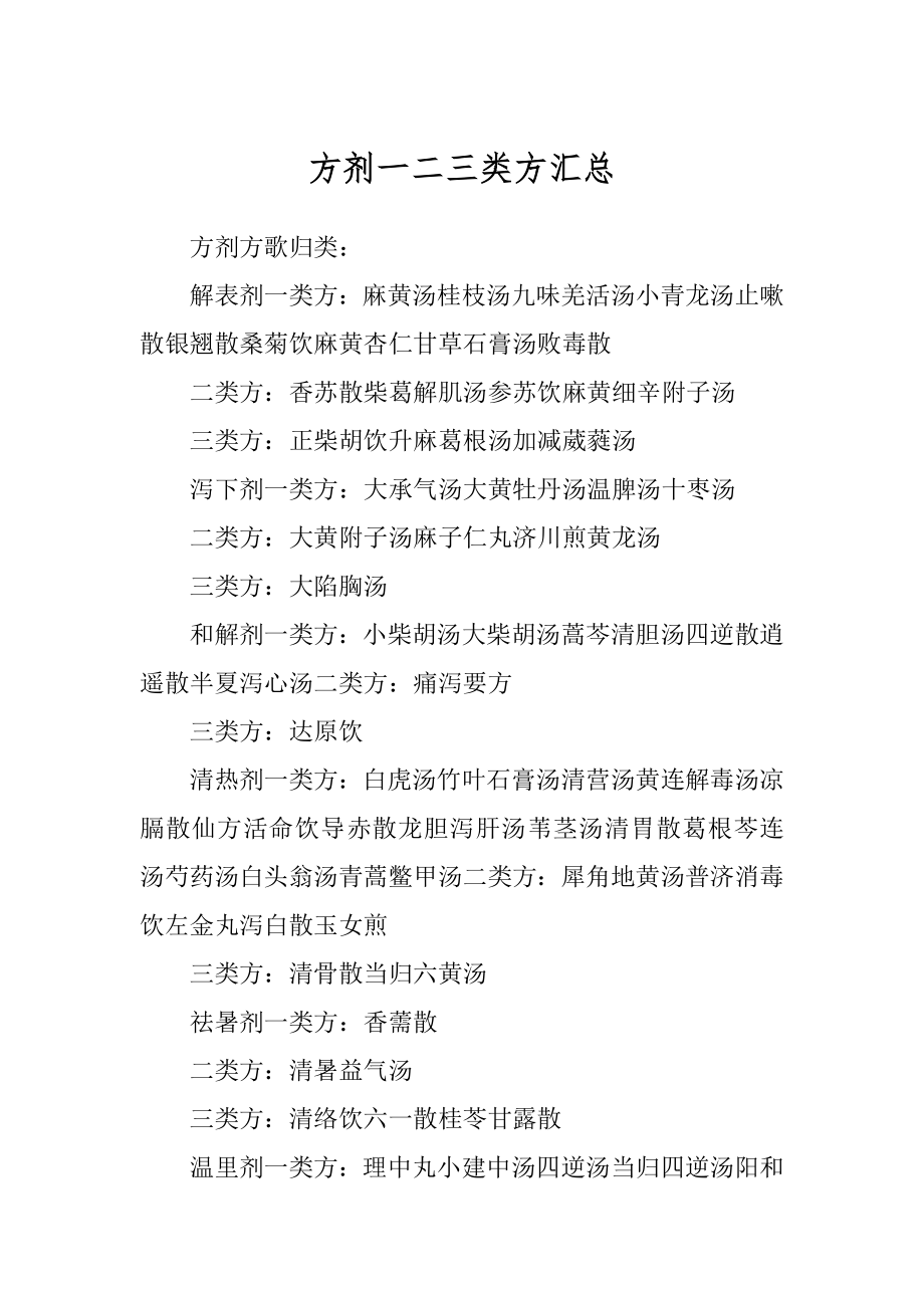 方剂一二三类方汇总例文_第1页