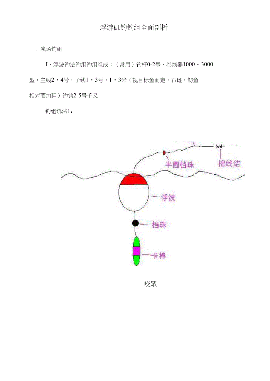 浮游矶钓钓组完整全面剖析_第1页