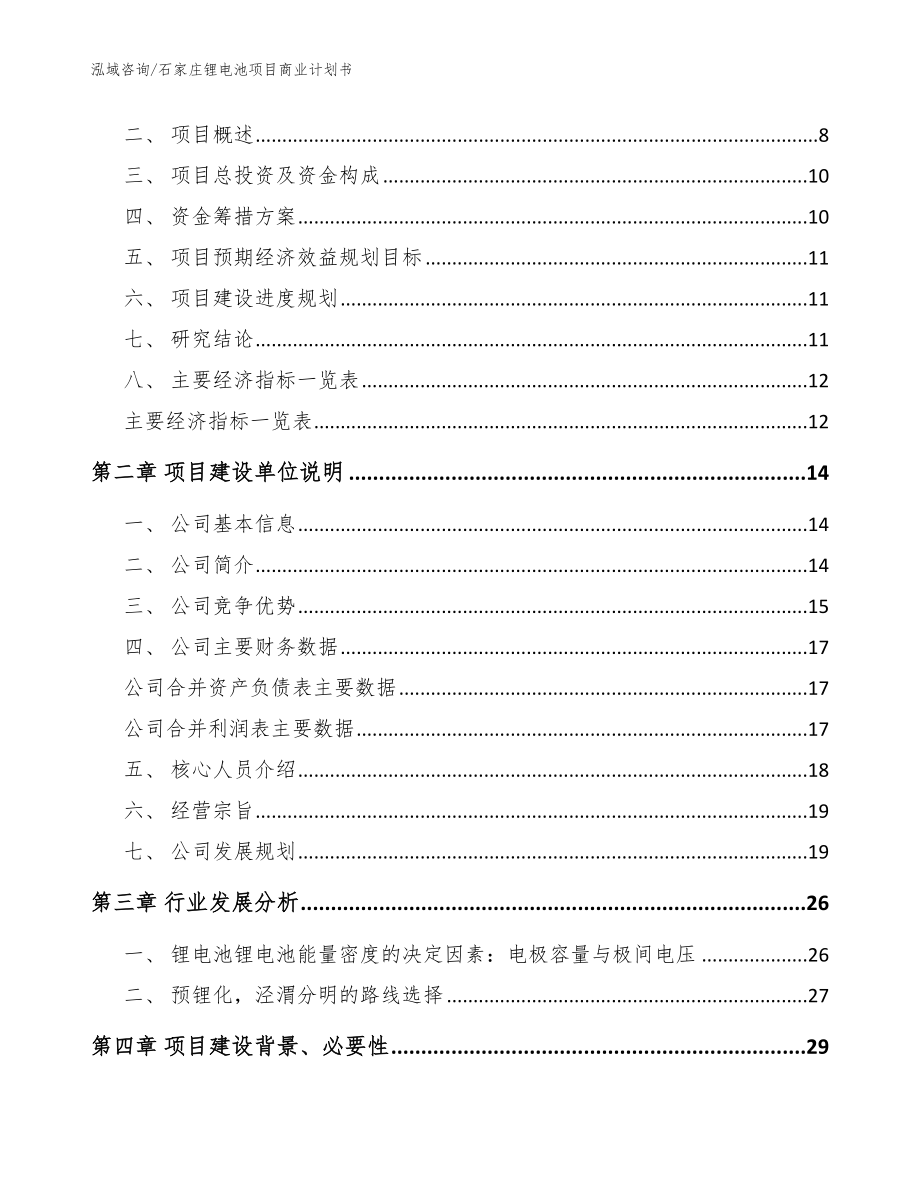 石家庄锂电池项目商业计划书（模板参考）_第3页