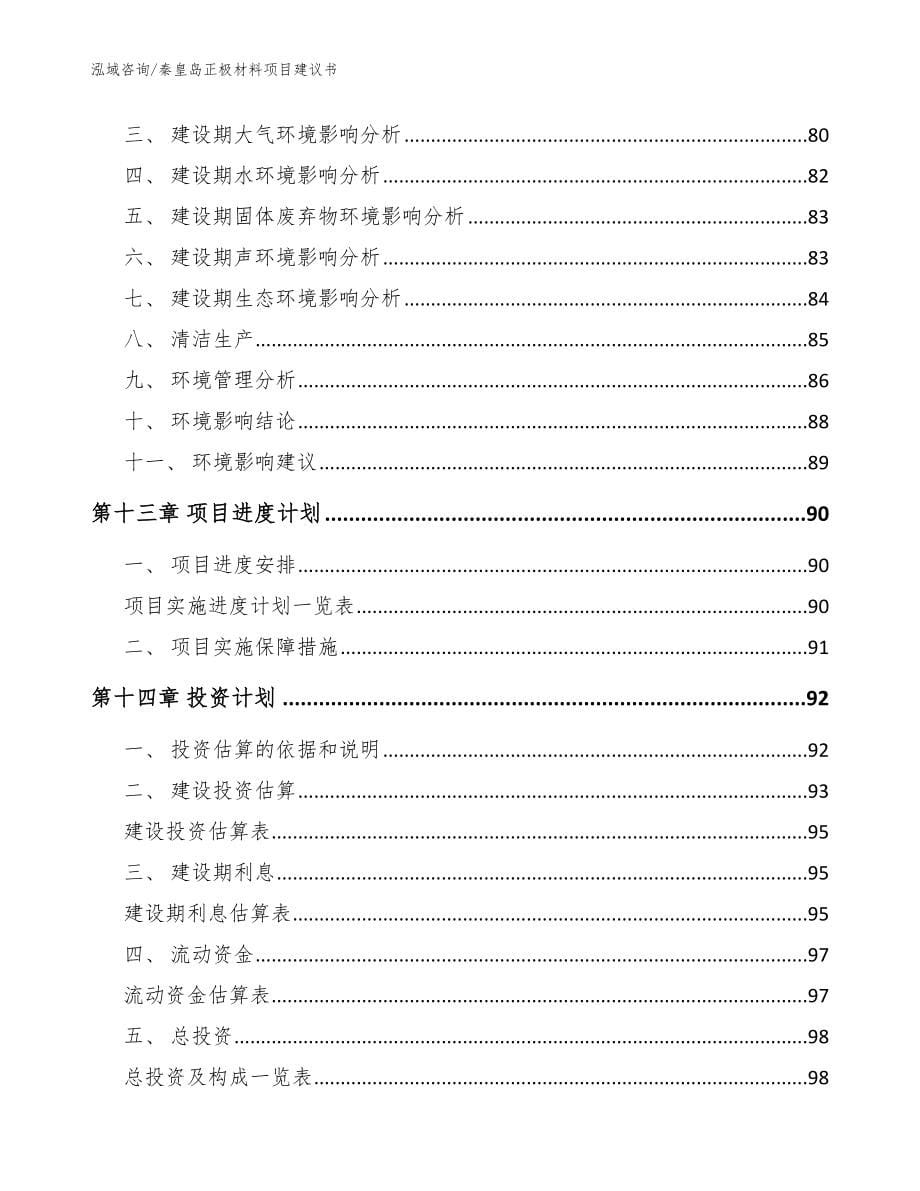 秦皇岛正极材料项目建议书模板范本_第5页