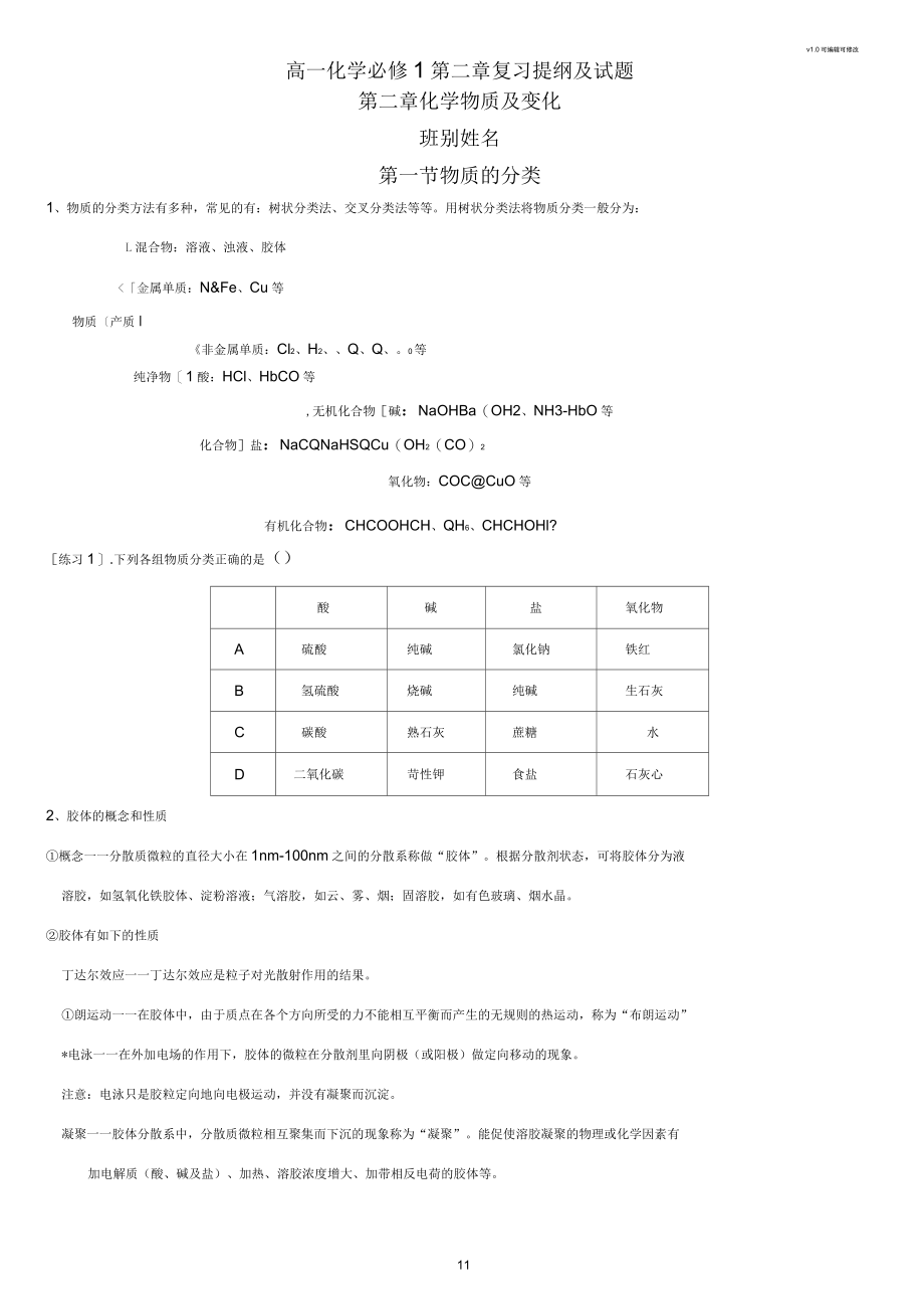 高中化学必修一第二章复习知识点整理1_第1页