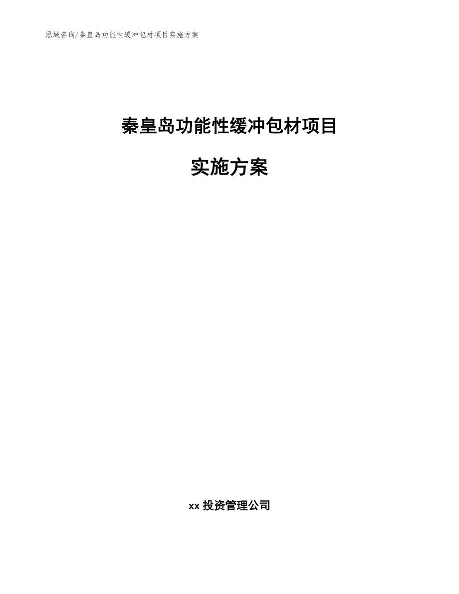 秦皇岛功能性缓冲包材项目实施方案模板参考_第1页