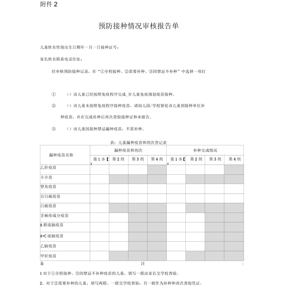 预防接种情况审核报告单最新版_第1页