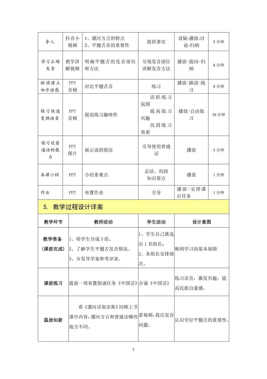 教学设计2019省《声母-平翘舌发音训练》_第5页