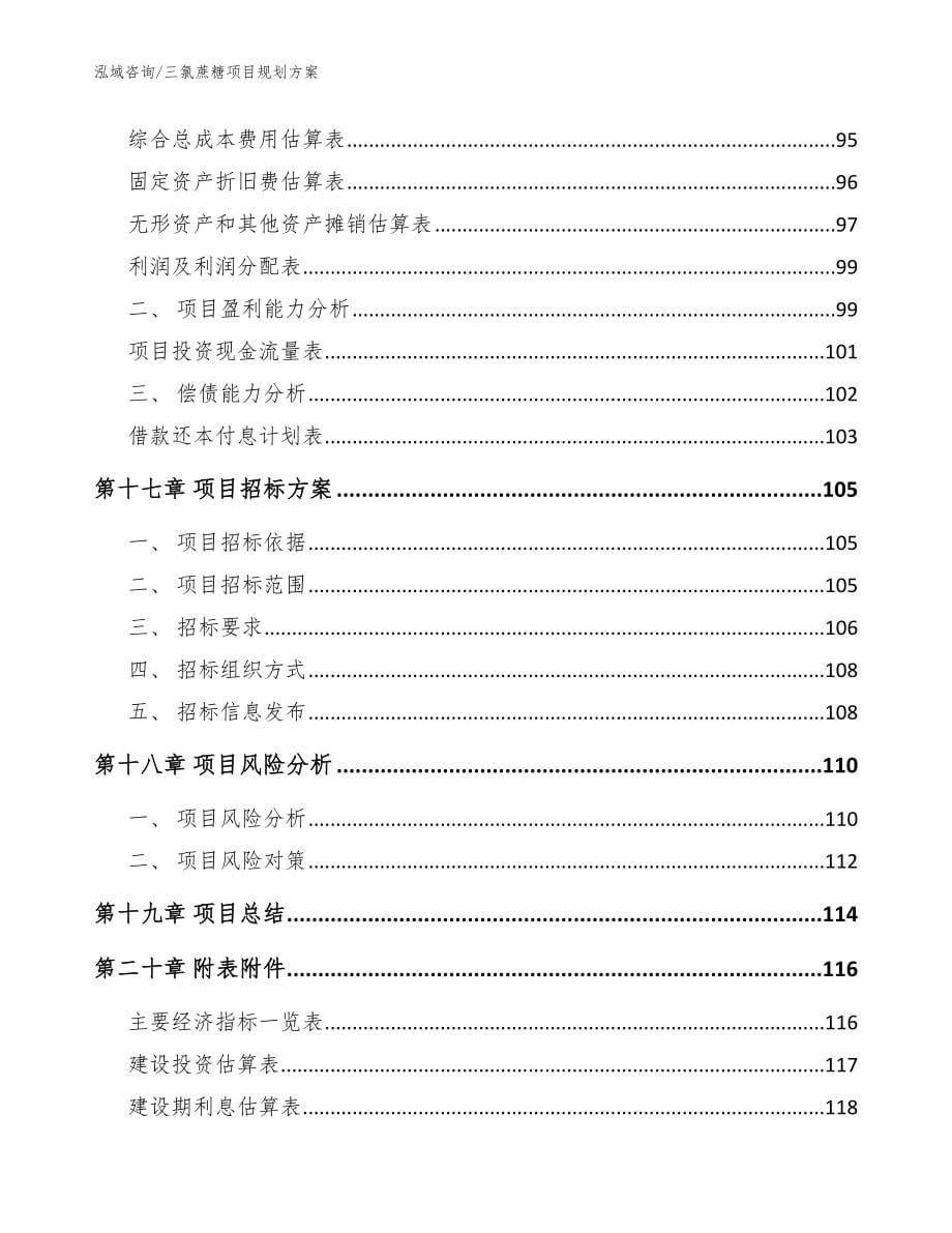 三氯蔗糖项目规划方案_参考范文_第5页