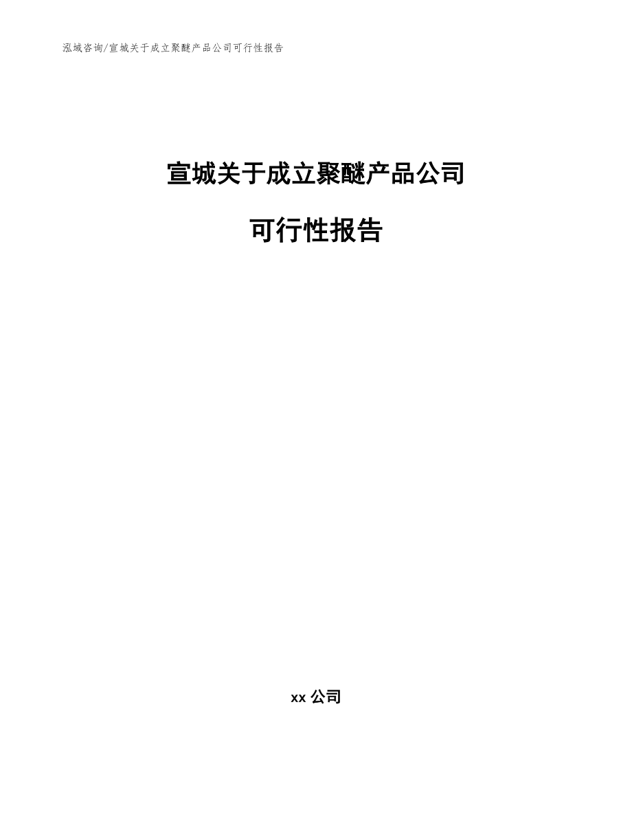 宣城关于成立聚醚产品公司可行性报告（参考模板）_第1页