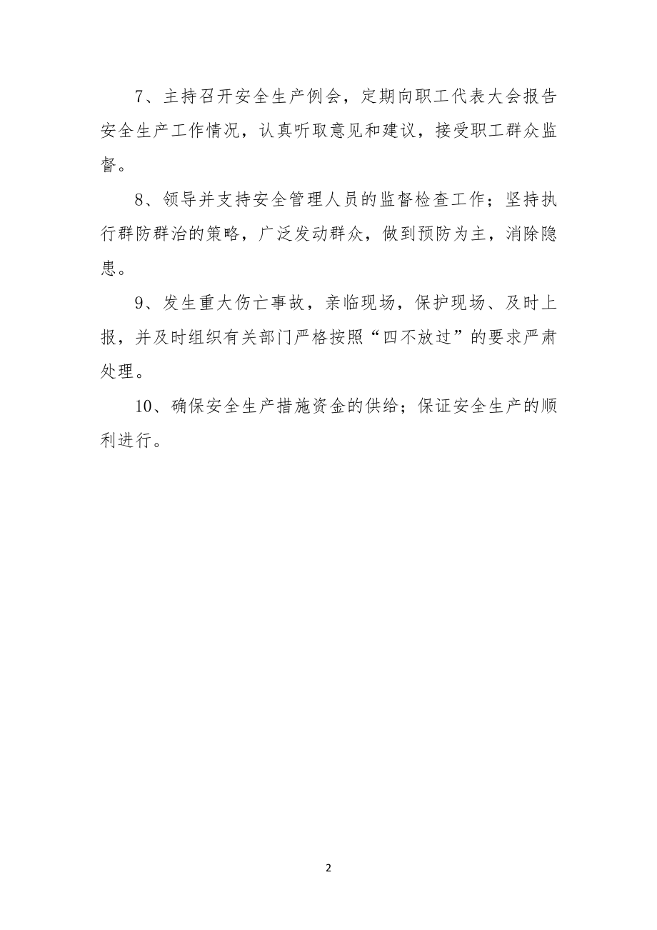 公司法定代表人、总经理安全安全生产责任制_第2页