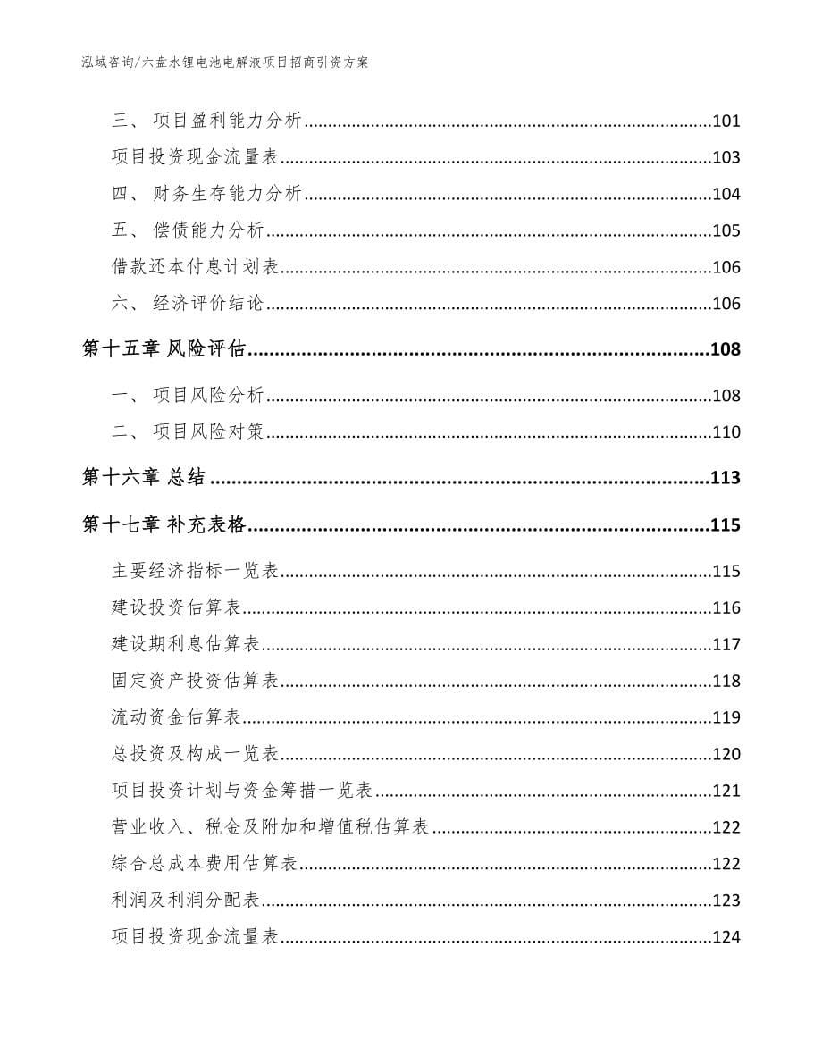 六盘水锂电池电解液项目招商引资方案_第5页