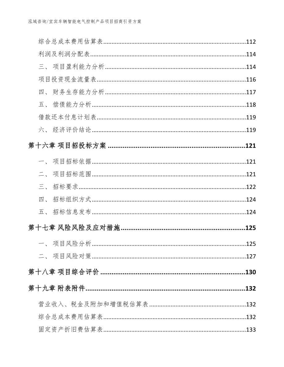 宜宾车辆智能电气控制产品项目招商引资方案_模板范本_第5页