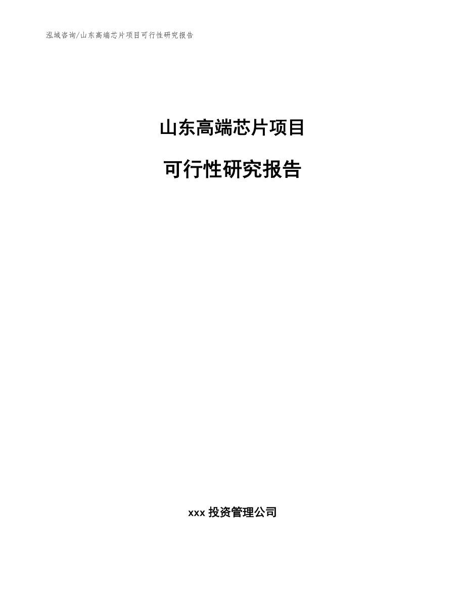 山东高端芯片项目可行性研究报告参考范文_第1页