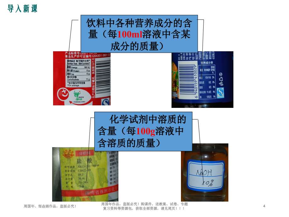 最新人教版九年级化学溶液的浓度(2课时)ppt优质教学课件_第4页