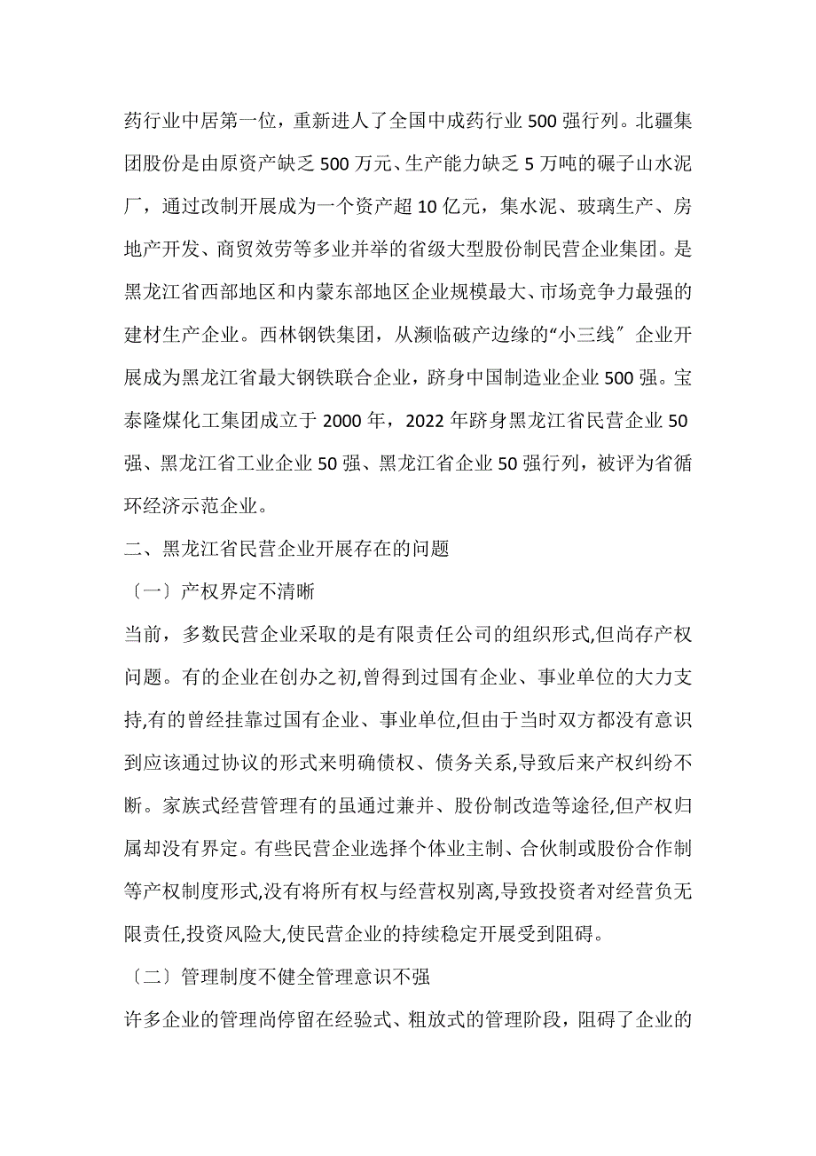 2022年黑龙江省民营企业发展战略研究论文_第2页