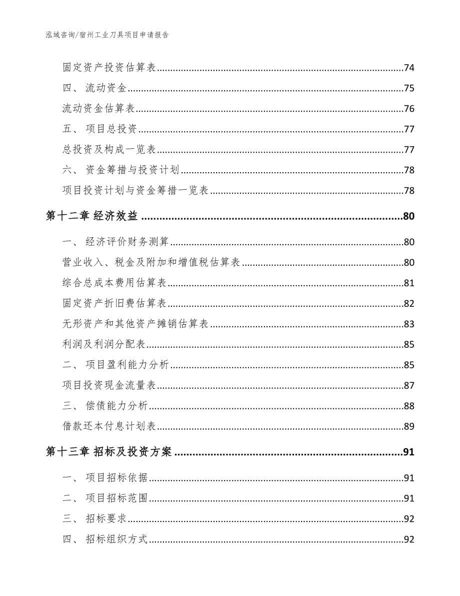 宿州工业刀具项目申请报告【范文】_第5页