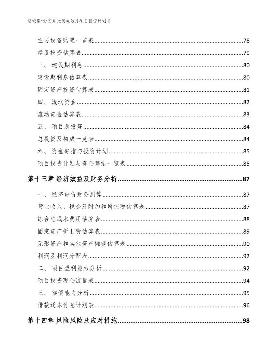 安顺光伏电池片项目投资计划书_第5页