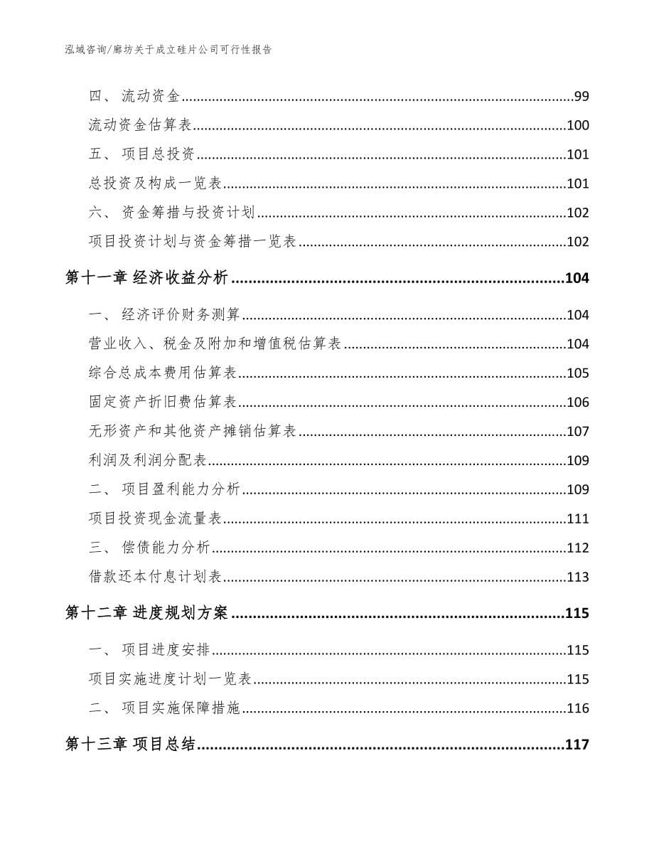 廊坊关于成立硅片公司可行性报告【参考范文】_第5页