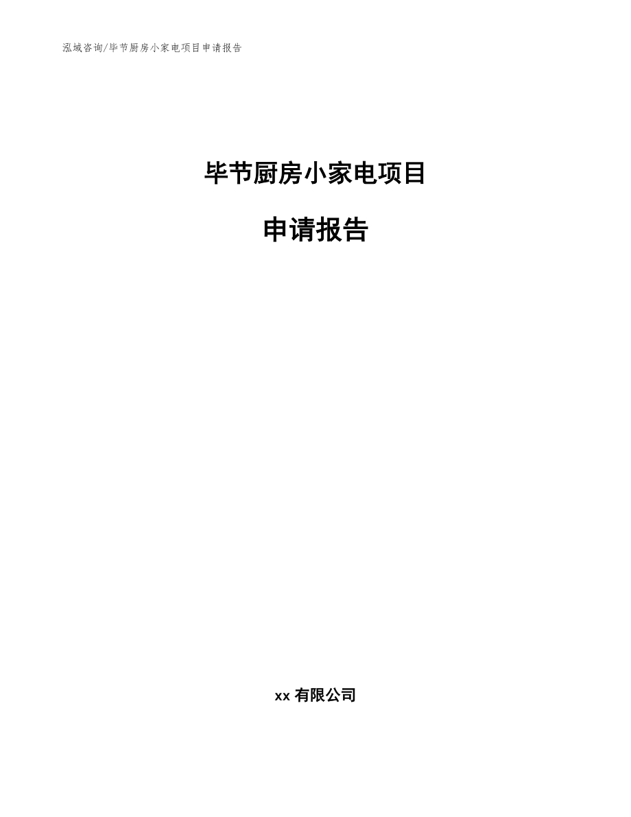 毕节厨房小家电项目申请报告【模板范文】_第1页