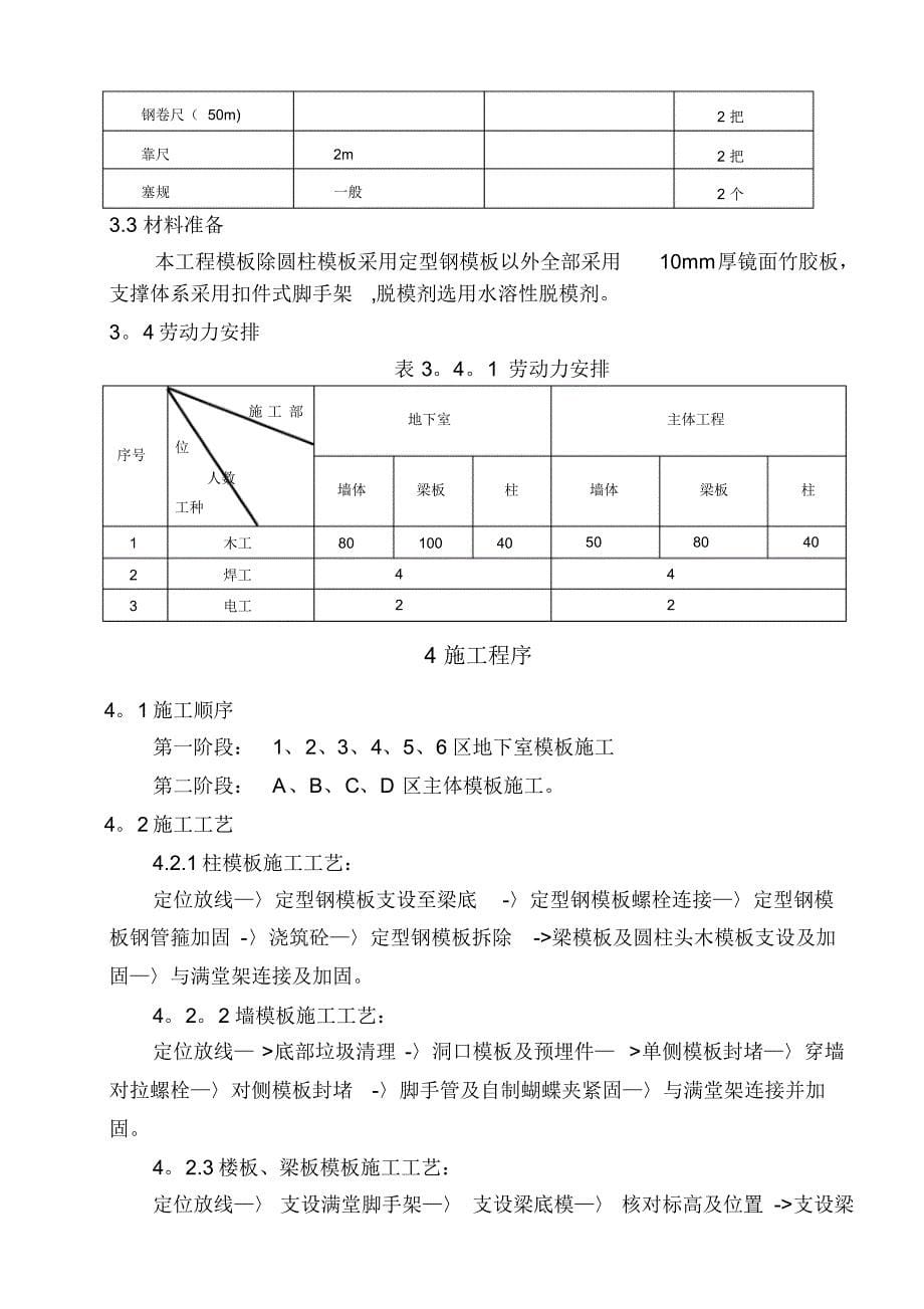 青岛某项目模板工程施工方案(镜面竹胶板定型钢模板)_secret_第5页