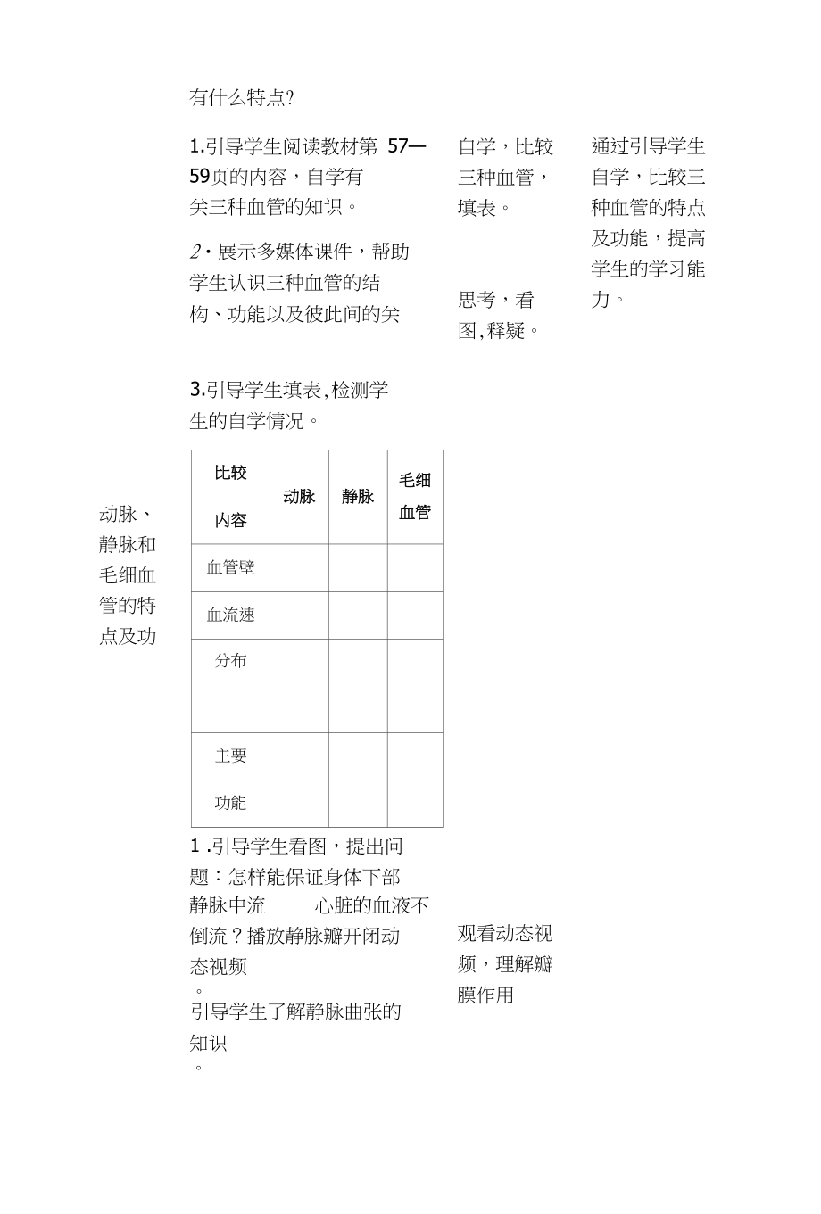 血流管道-血管课程教学设计_第3页