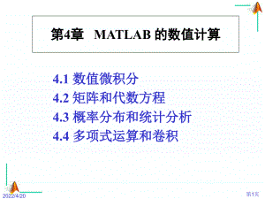 山东大学MATLAB编程指导课件第4章 MATLAB 的数值计算