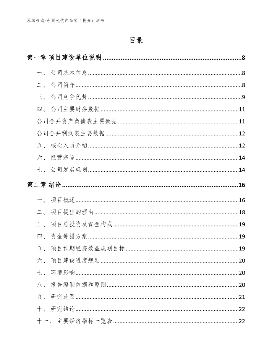 永州光伏产品项目投资计划书（模板参考）_第2页
