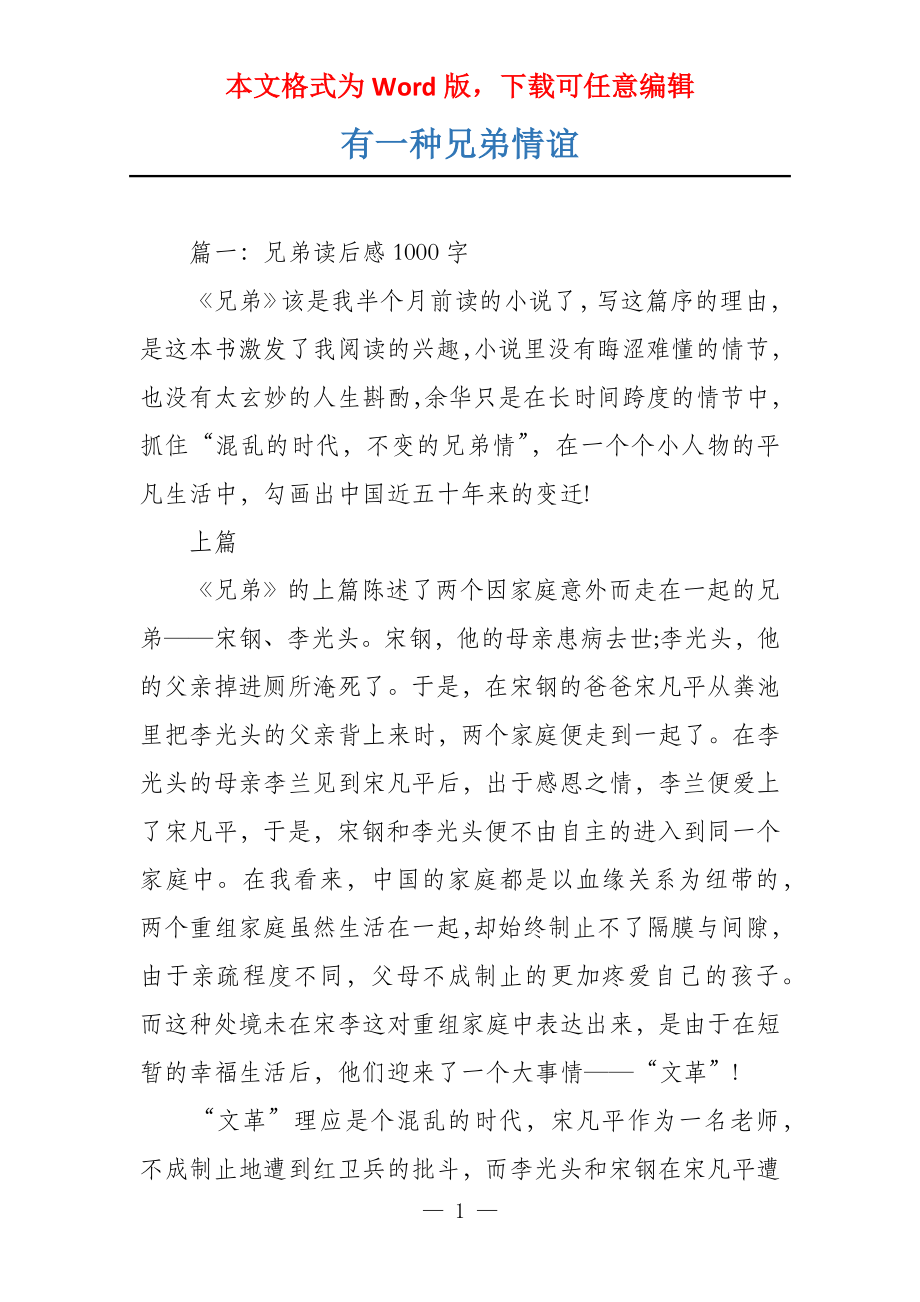 有一种兄弟情谊_第1页