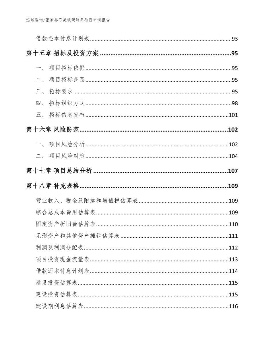 张家界石英玻璃制品项目申请报告（参考模板）_第5页