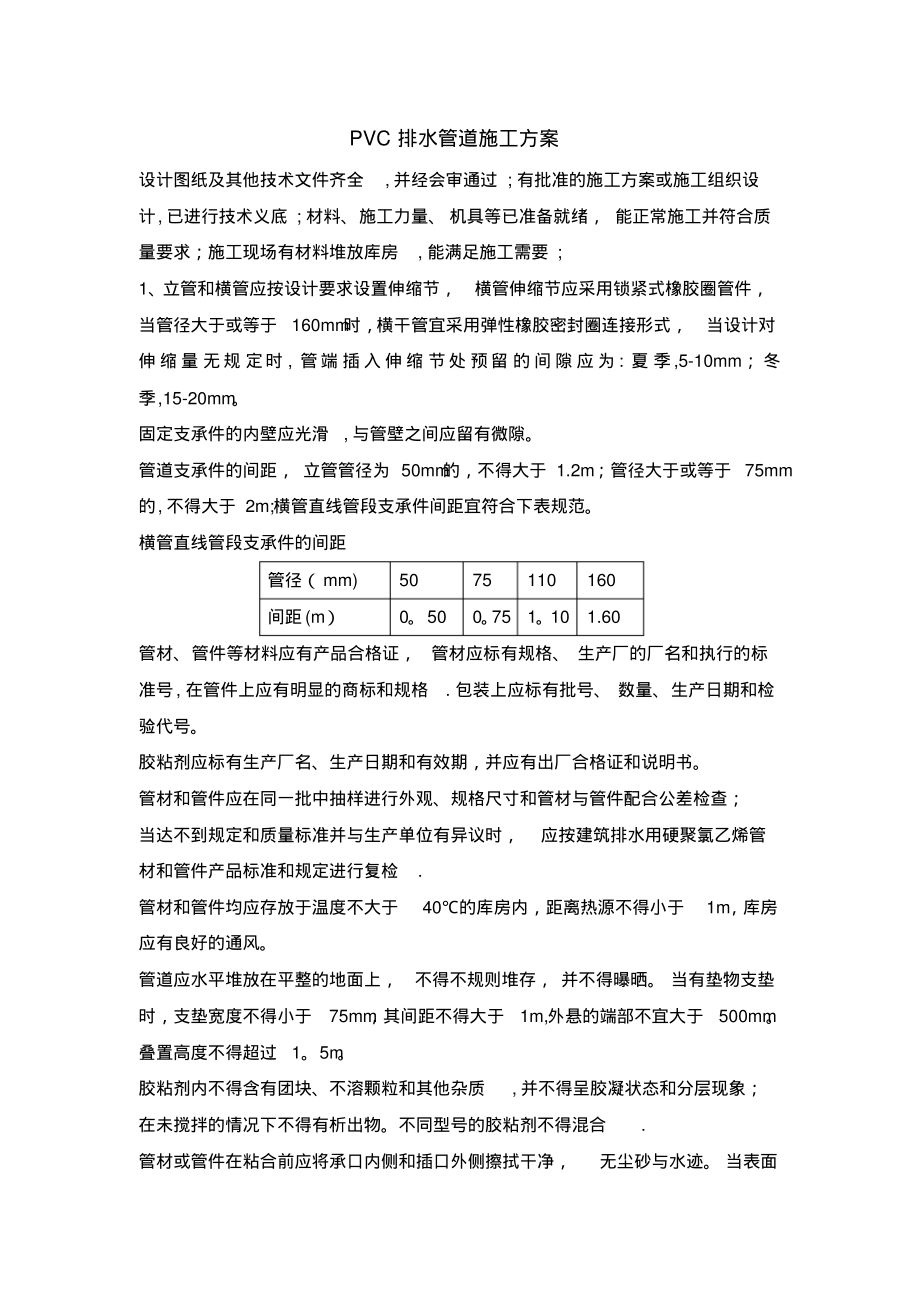 PVC排水管施工方案29134_第1页