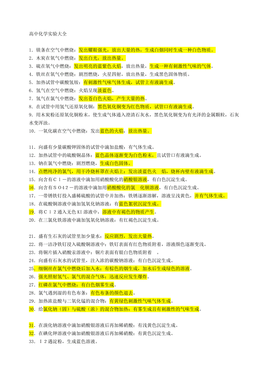 高中化学一模(一轮)复习资料_第1页