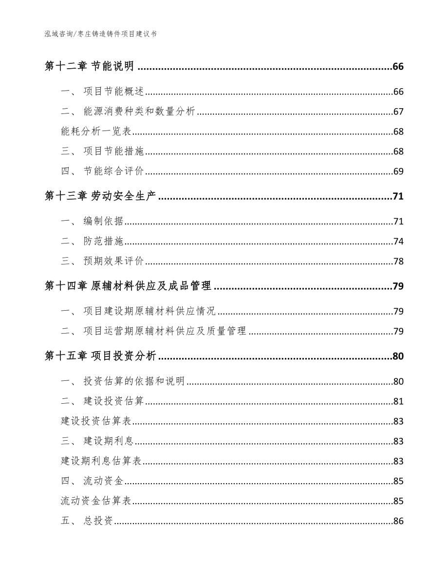 枣庄铸造铸件项目建议书（模板范文）_第5页