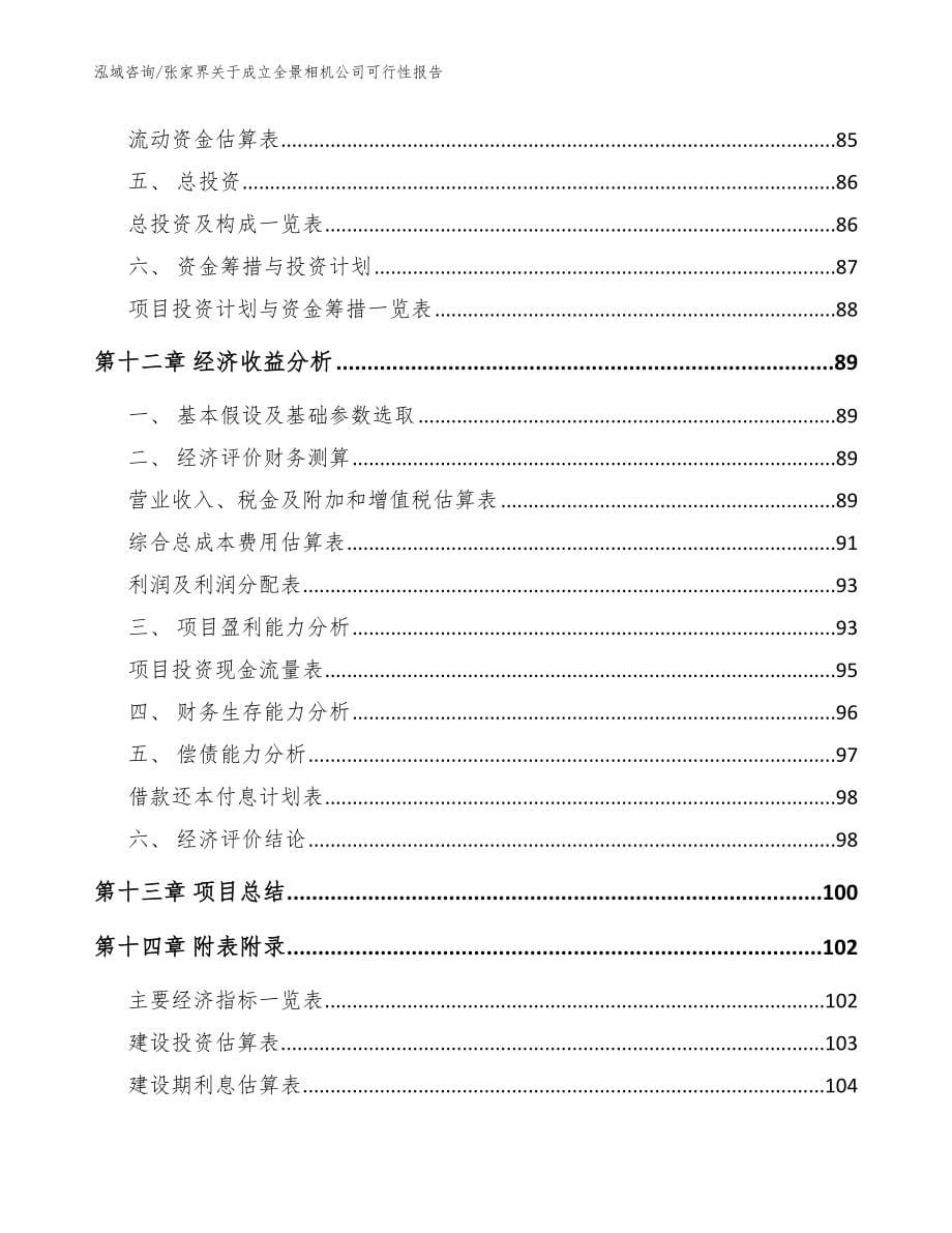 张家界关于成立全景相机公司可行性报告模板范本_第5页