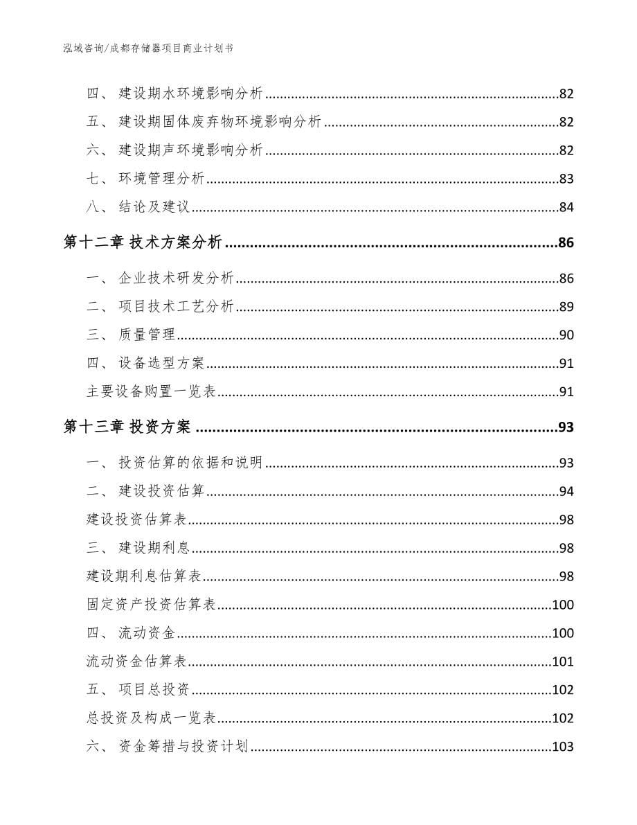 成都存储器项目商业计划书（范文）_第5页