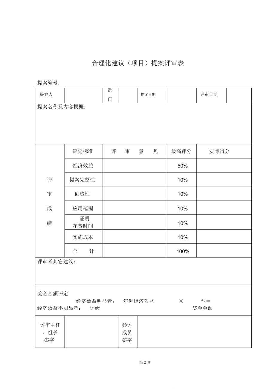 集团合理化建议(项目)提案评审表_第1页