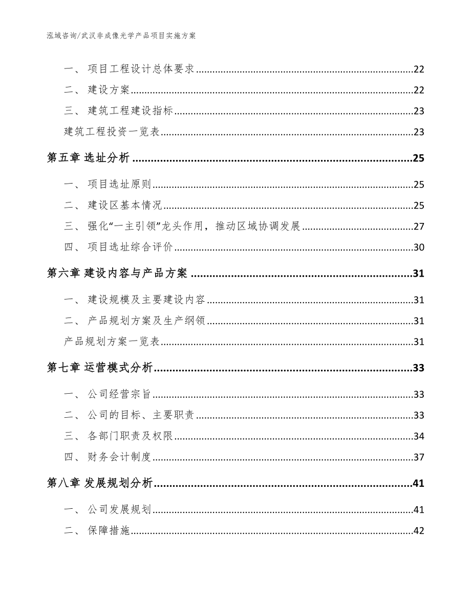 武汉非成像光学产品项目实施方案（参考模板）_第2页