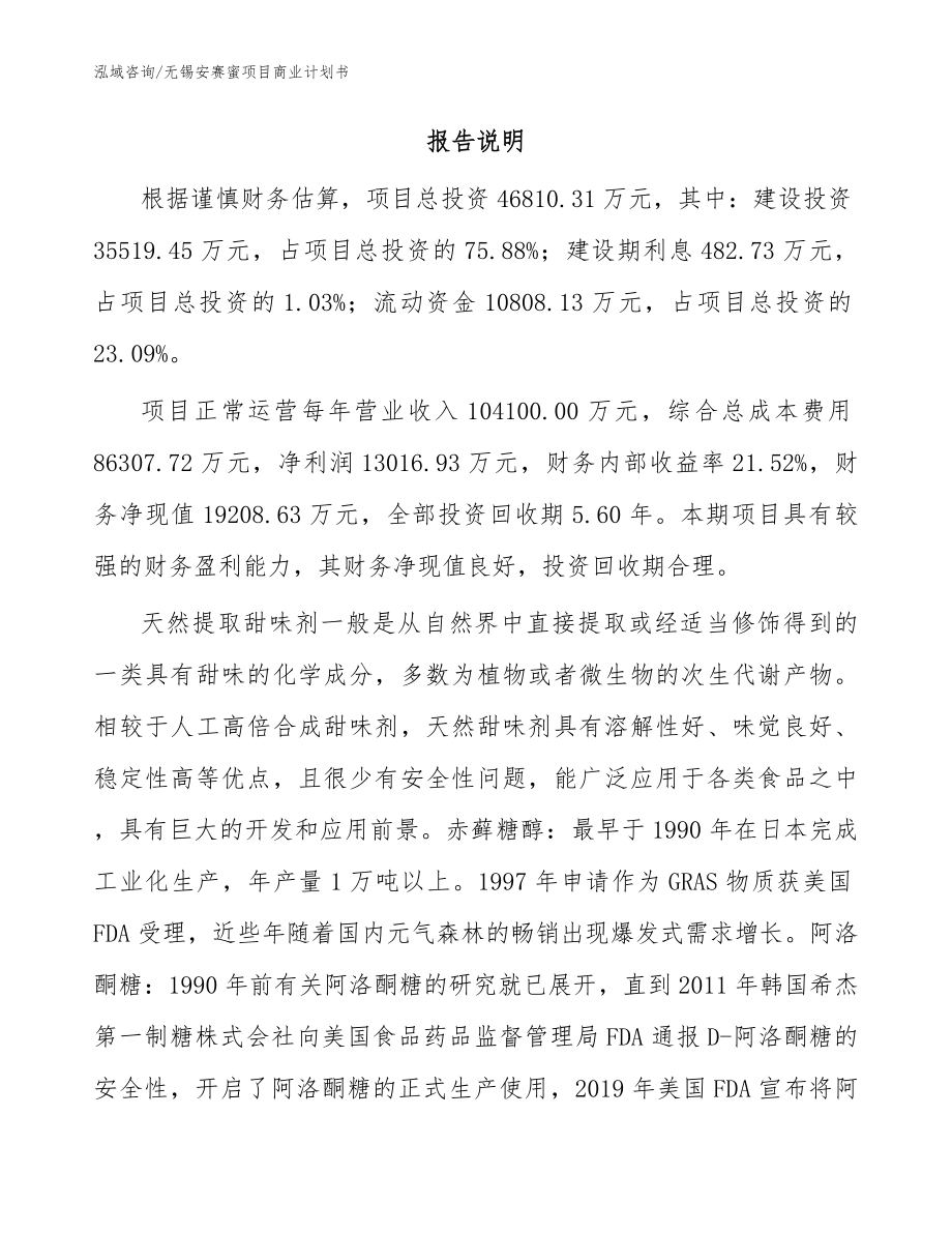 无锡安赛蜜项目商业计划书_第2页