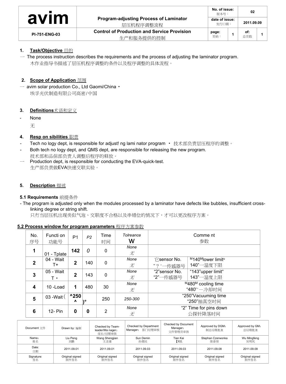 processoflaminator层压机程序调整流程_第1页