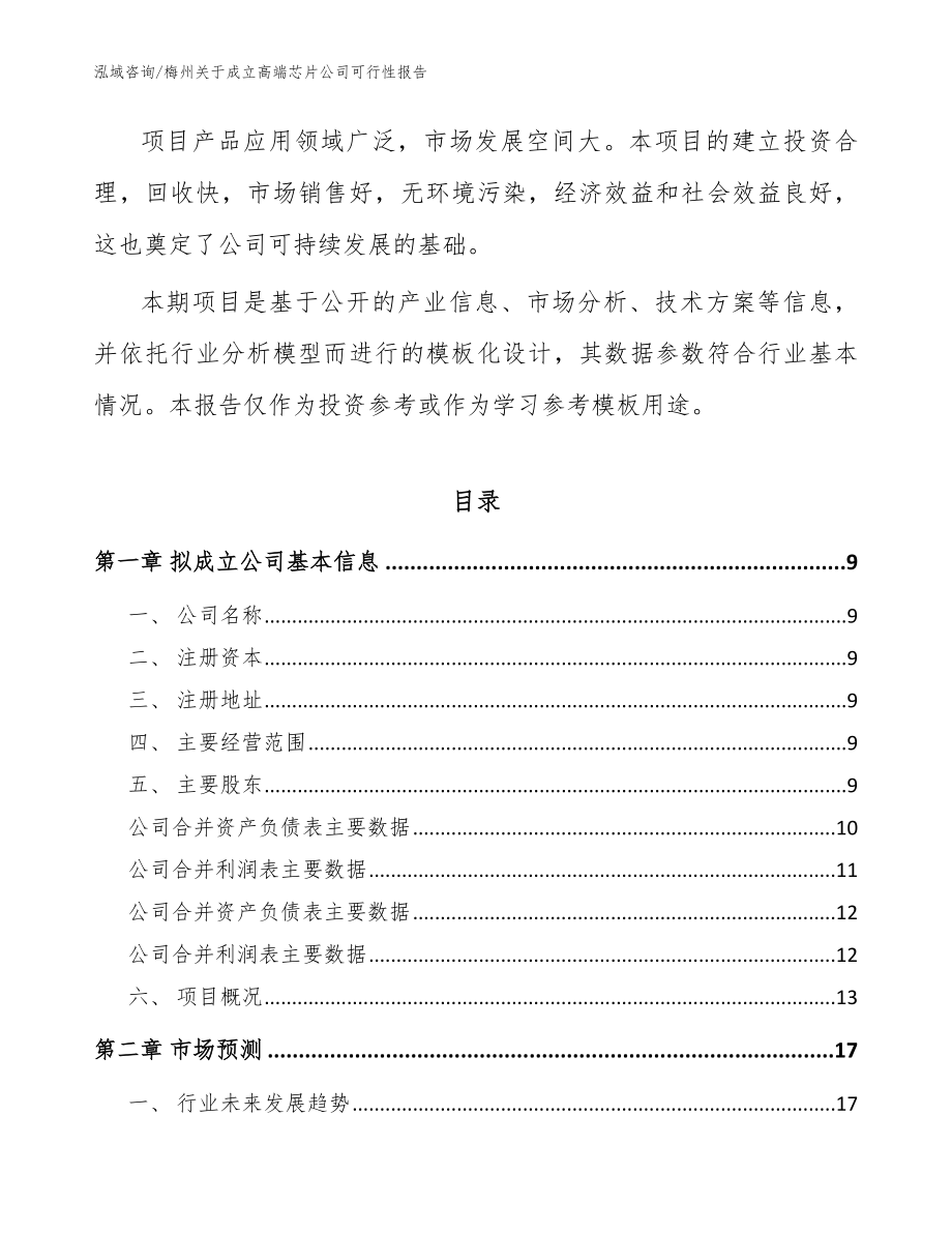 梅州关于成立高端芯片公司可行性报告【范文模板】_第3页